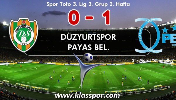 Düzyurtspor 0 - Payas Bel. 1