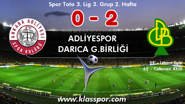 Adliyespor 0 - Darıca G.Birliği 2