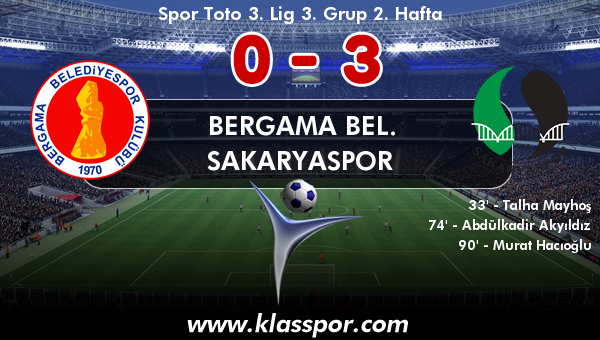 Bergama Bel. 0 - Sakaryaspor 3