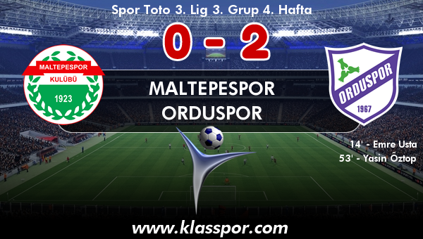 Maltepespor 0 - Orduspor 2