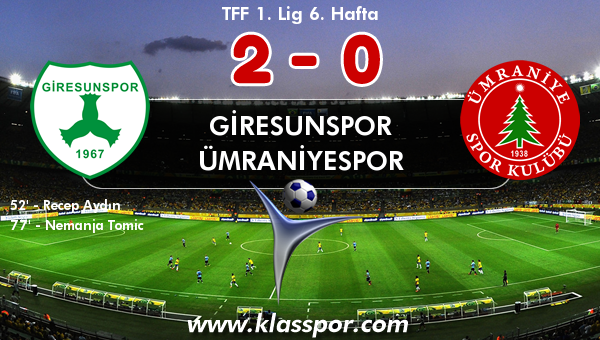 Giresunspor 2 - Ümraniyespor 0