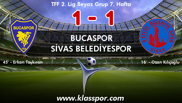 Bucaspor 1 - Sivas Belediyespor 1