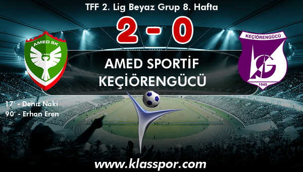 Amed Sportif 2 - Keçiörengücü 0