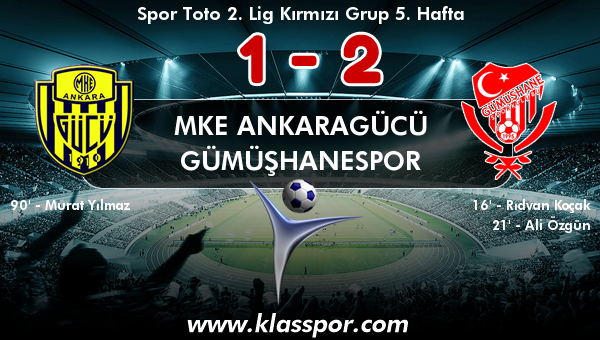 MKE Ankaragücü 1 - Gümüşhanespor 2