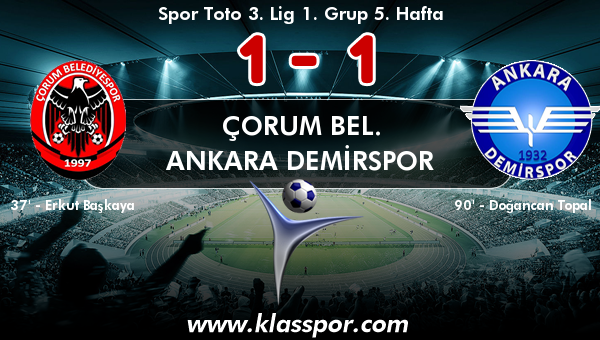 Çorum Bel. 1 - Ankara Demirspor 1