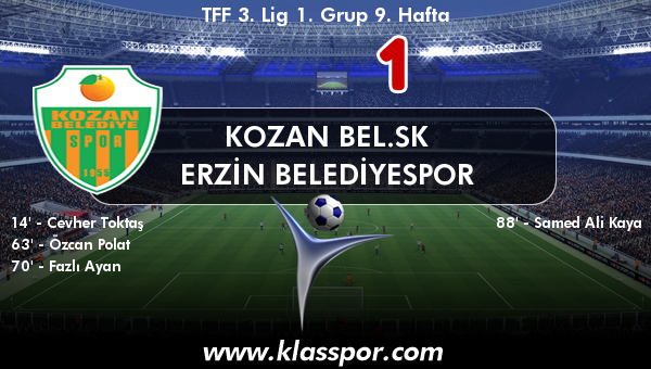 Kozan Bel.SK 3 - Erzin Belediyespor 1