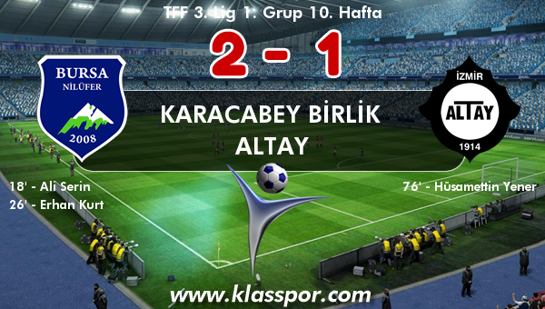 Karacabey Birlik  2 - Altay 1