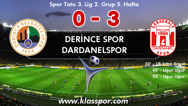 Derince Spor 0 - Dardanelspor 3