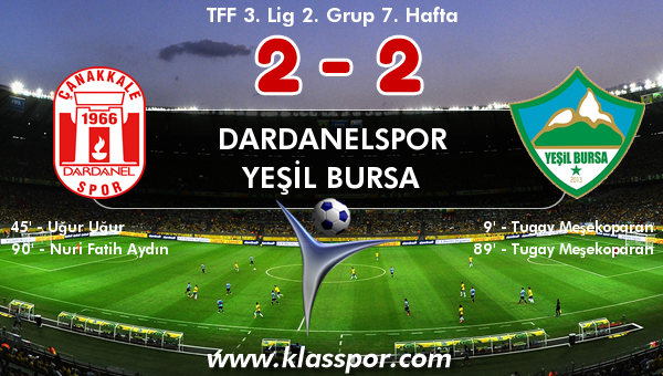 Dardanelspor 2 - Yeşil Bursa 2