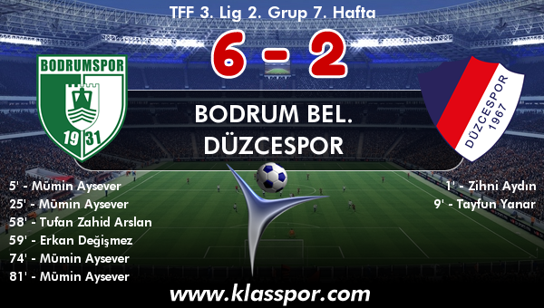 Bodrum Bel. 6 - Düzcespor 2