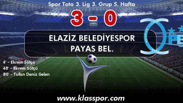 Elaziz Belediyespor 3 - Payas Bel. 0