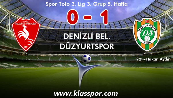 Denizli Bel. 0 - Düzyurtspor 1