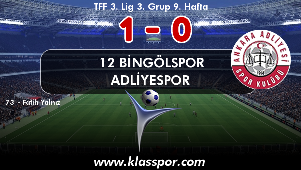 12 Bingölspor 1 - Adliyespor 0