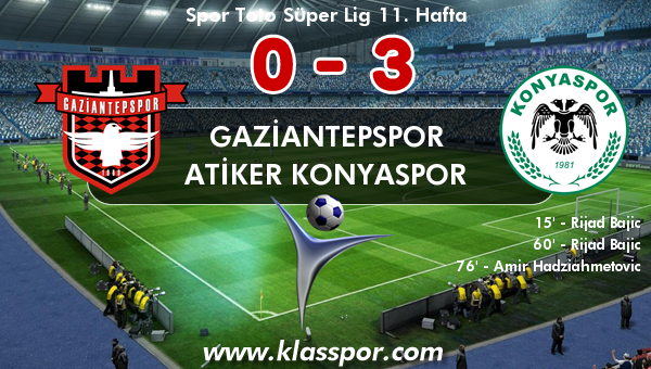 Gaziantepspor 0 - Atiker Konyaspor 3