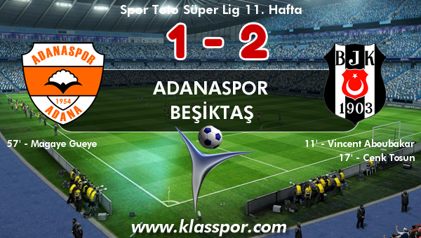 Adanaspor 1 - Beşiktaş 2
