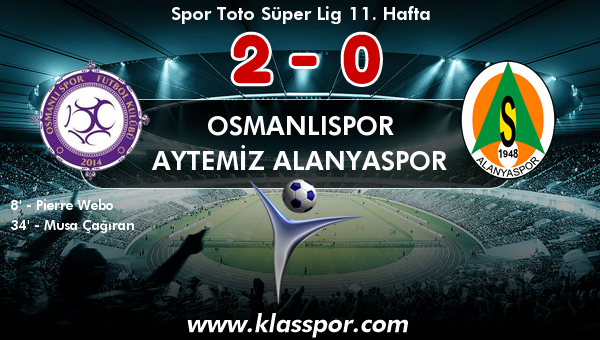 Osmanlıspor 2 - Aytemiz Alanyaspor 0