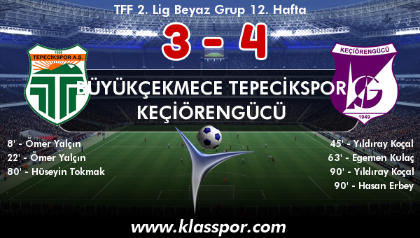 Büyükçekmece Tepecikspor 3 - Keçiörengücü 4