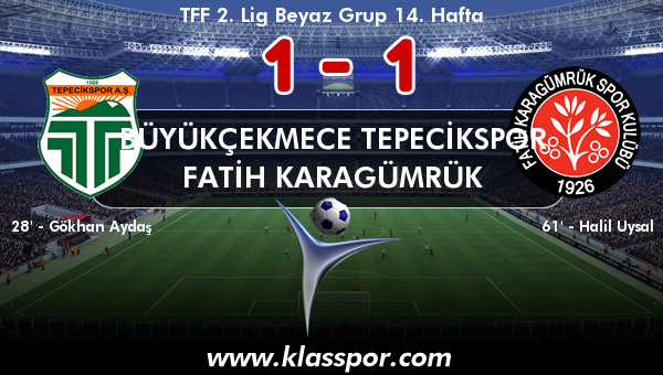 Büyükçekmece Tepecikspor 1 - Fatih Karagümrük 1