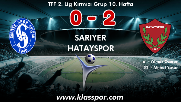 Sarıyer 0 - Hatayspor 2