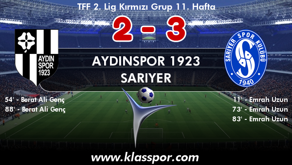 Aydınspor 1923 2 - Sarıyer 3