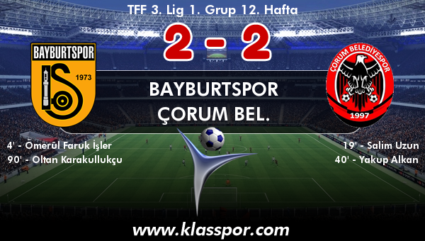 Bayburtspor 2 - Çorum Bel. 2