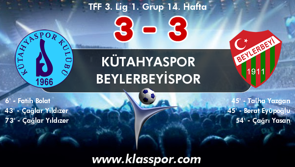 Kütahyaspor 3 - Beylerbeyispor 3