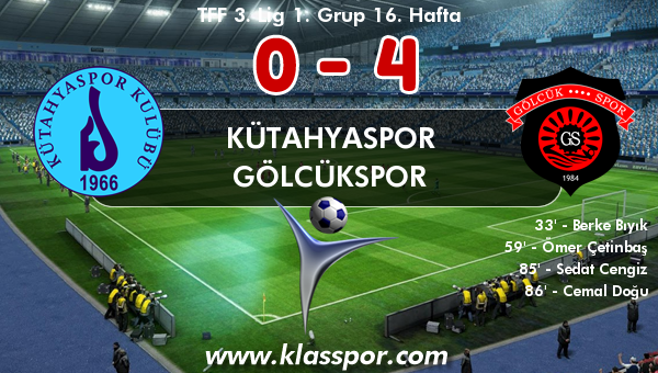 Kütahyaspor 0 - Gölcükspor 4