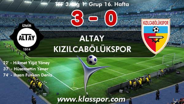 Altay 3 - Kızılcabölükspor 0