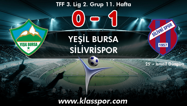 Yeşil Bursa 0 - Silivrispor 1