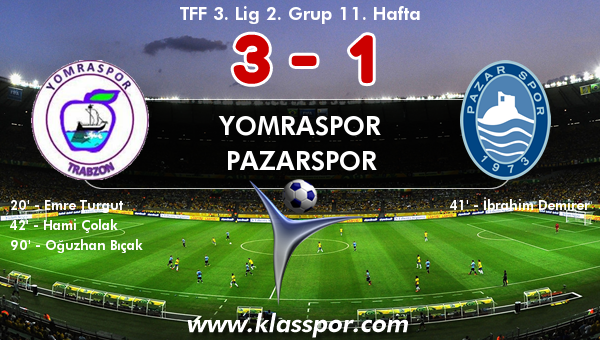 Yomraspor 3 - Pazarspor 1