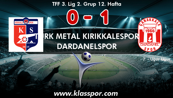 Türk Metal Kırıkkalespor 0 - Dardanelspor 1