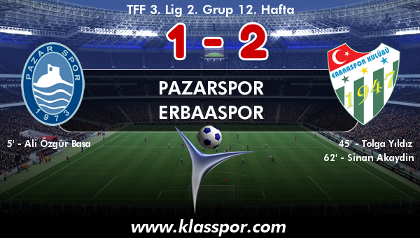 Pazarspor 1 - Erbaaspor 2