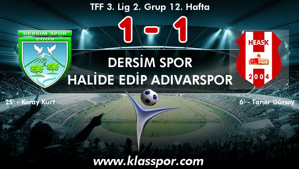 Dersim Spor 1 - Halide Edip Adıvarspor 1