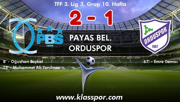 Payas Bel. 2 - Orduspor 1