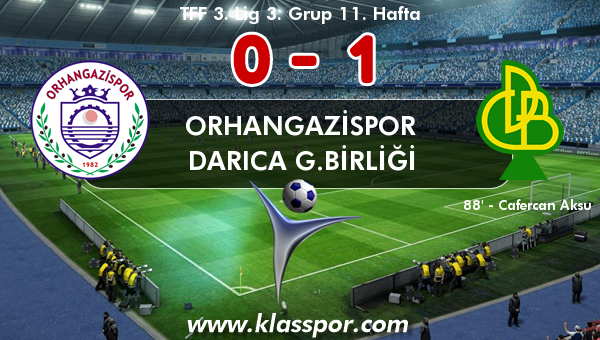 Orhangazispor 0 - Darıca G.Birliği 1