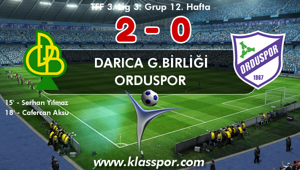 Darıca G.Birliği 2 - Orduspor 0