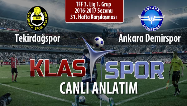 Tekirdağspor - Ankara Demirspor maç kadroları belli oldu...