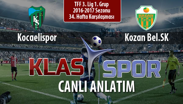 Kocaelispor - Kozan Bel.SK sahaya hangi kadro ile çıkıyor?