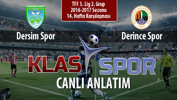 Dersim Spor - Derince Spor maç kadroları belli oldu...