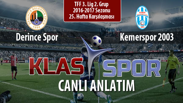 Derince Spor - Kemerspor 2003 maç kadroları belli oldu...