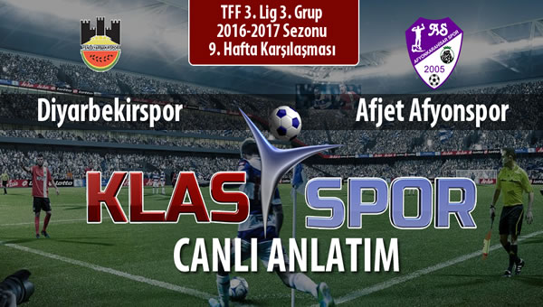 Diyarbekirspor - Afjet Afyonspor  maç kadroları belli oldu...