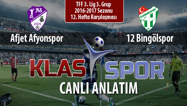 Afjet Afyonspor  - 12 Bingölspor sahaya hangi kadro ile çıkıyor?