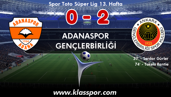 Adanaspor 0 - Gençlerbirliği 2