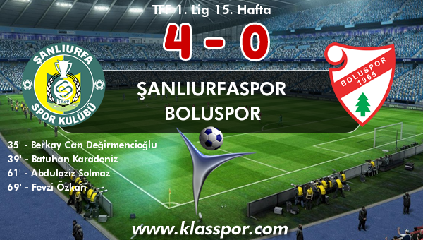 Şanlıurfaspor 4 - Boluspor 0