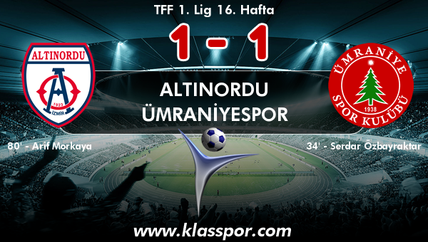 Altınordu 1 - Ümraniyespor 1