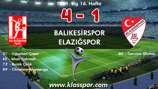 Balıkesirspor 4 - Elazığspor 1