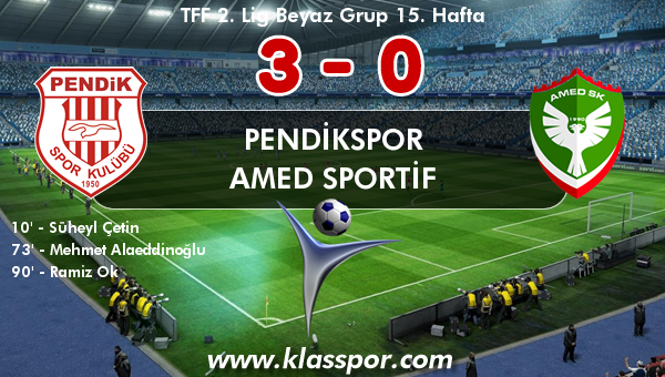 Pendikspor 3 - Amed Sportif 0