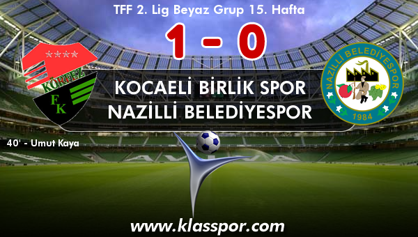 Kocaeli Birlik Spor 1 - Nazilli Belediyespor 0