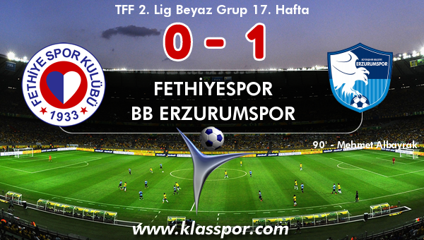 Fethiyespor 0 - BB Erzurumspor 1