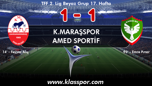 K.Maraşspor 1 - Amed Sportif 1
